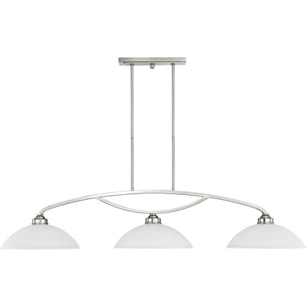 Nickel Three Light Metal Dimmable Chandelier With Shades