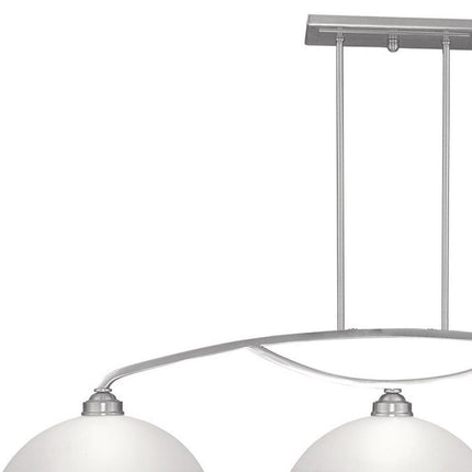 Nickel Three Light Metal Dimmable Chandelier With Shades
