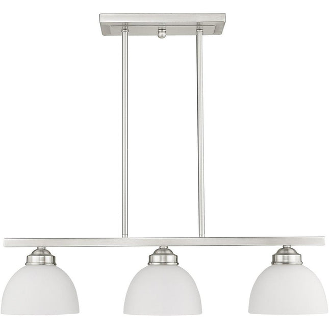 Nickel Three Light Metal Dimmable Chandelier With Shades HomeRoots