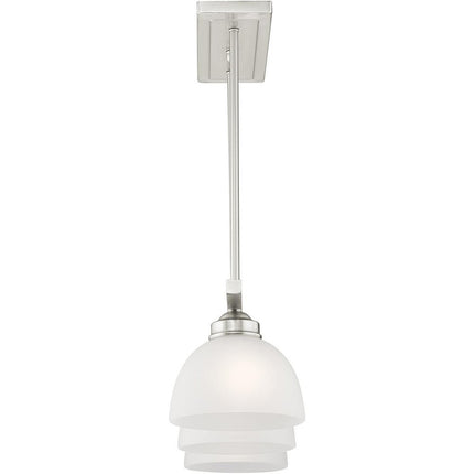 Nickel Three Light Metal Dimmable Chandelier With Shades