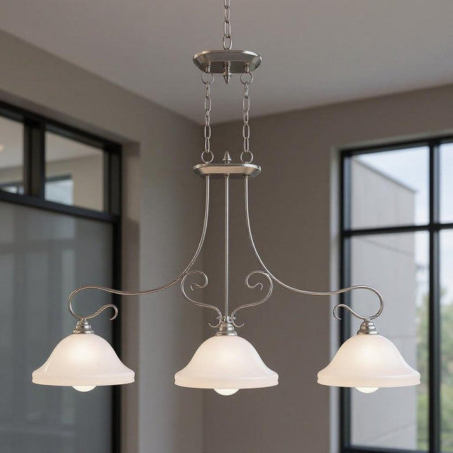 Three Light Dimmable Chandelier With Shades HomeRoots