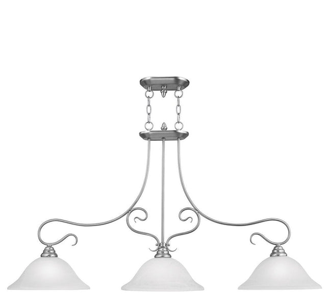 Nickel Three Light Metal Dimmable Chandelier With Shades HomeRoots