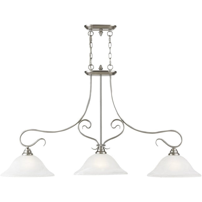 Nickel Three Light Metal Dimmable Chandelier With Shades HomeRoots