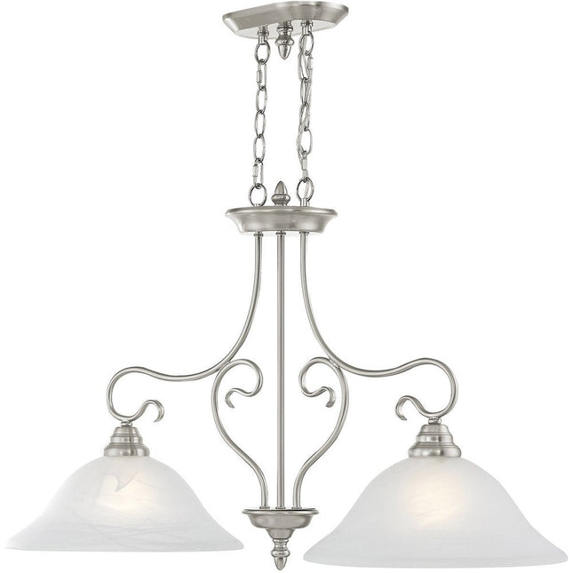 Two Light Dimmable Chandelier With Shades HomeRoots