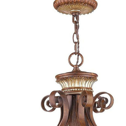 Bronze Six Light Metal Dimmable Chandelier With Shades