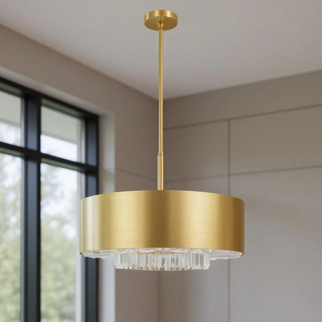 Six Light Dimmable Chandelier With Shades HomeRoots