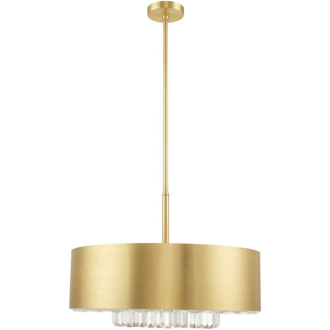 Brass Six Light Metal Dimmable Chandelier With Shades HomeRoots