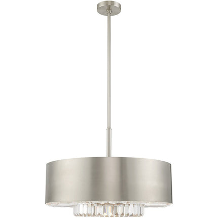 Six Light Dimmable Chandelier With Shades HomeRoots