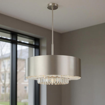 Six Light Dimmable Chandelier With Shades HomeRoots