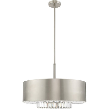 Six Light Dimmable Chandelier With Shades HomeRoots