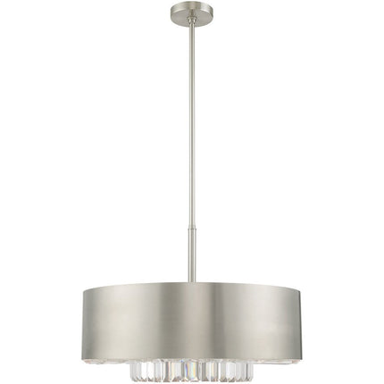 Six Light Dimmable Chandelier With Shades HomeRoots