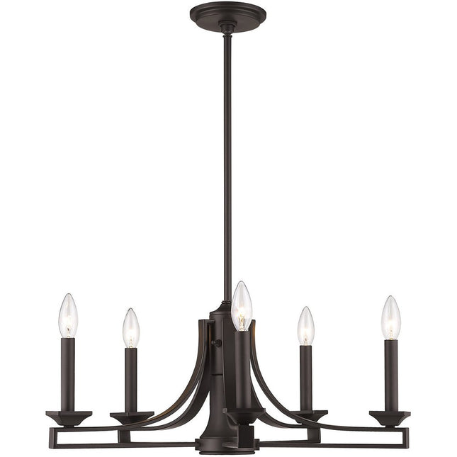 Bronze Six Light Dimmable Chandelier With Shades HomeRoots