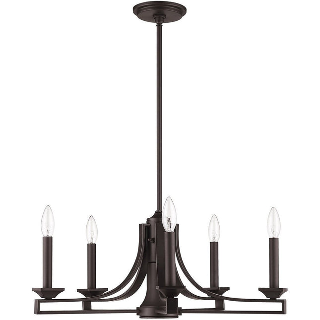 Bronze Six Light Metal Dimmable Chandelier With Shades HomeRoots