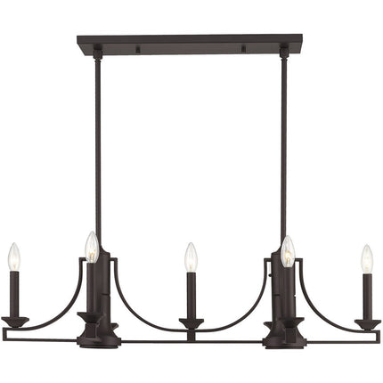 Bronze Nine Light Metal Dimmable Chandelier With Shades
