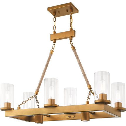Eight Light Dimmable Chandelier With Shades HomeRoots