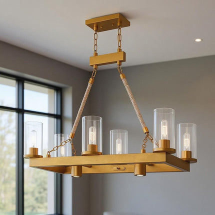 Eight Light Dimmable Chandelier With Shades HomeRoots