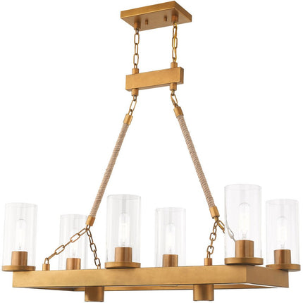 Eight Light Dimmable Chandelier With Shades HomeRoots