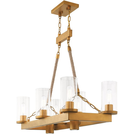 Eight Light Dimmable Chandelier With Shades HomeRoots