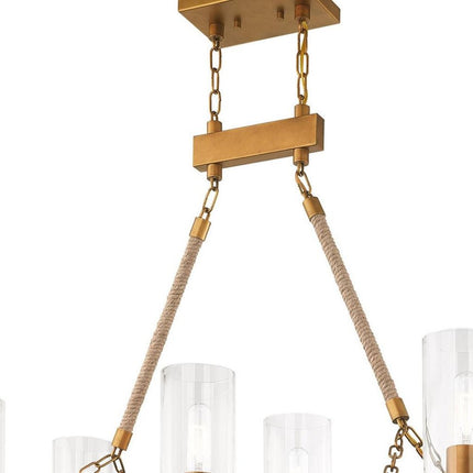 Eight Light Dimmable Chandelier With Shades HomeRoots