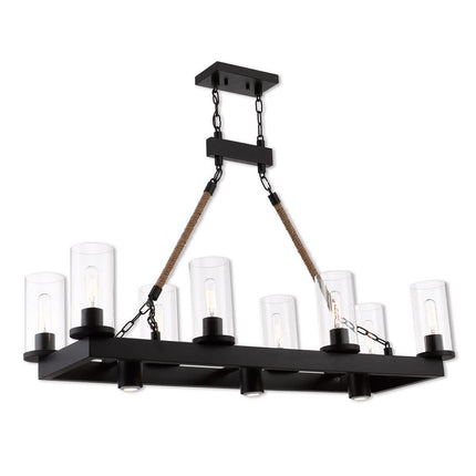 Bronze Eleven Light Metal Dimmable Chandelier With Shades