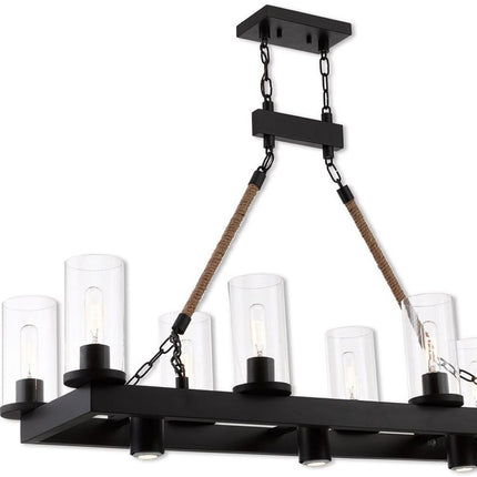 Bronze Eleven Light Metal Dimmable Chandelier With Shades