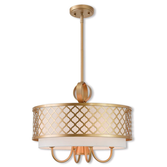 Five Light Dimmable Chandelier With Shades HomeRoots