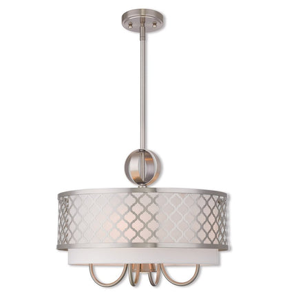 Five Light Dimmable Chandelier With Shades HomeRoots