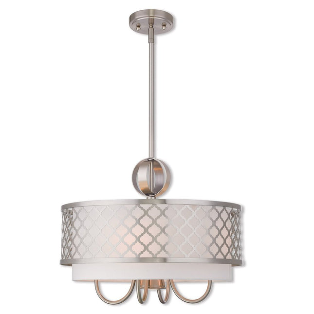 Five Light Dimmable Chandelier With Shades HomeRoots
