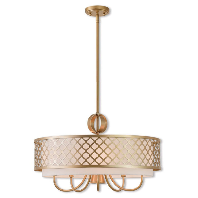 Six Light Dimmable Chandelier With Shades HomeRoots