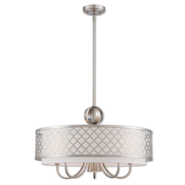 Six Light Dimmable Chandelier With Shades HomeRoots