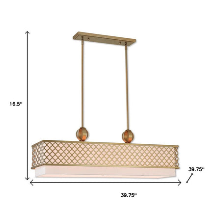 Gold And Off White Nine Light Metal Dimmable Chandelier With Shades