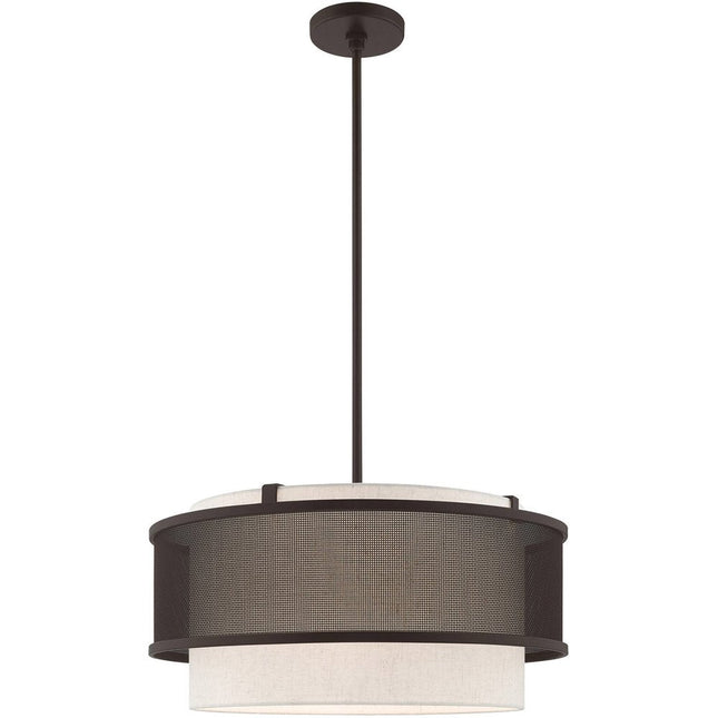 Bronze Four Light Dimmable Chandelier With Shades HomeRoots