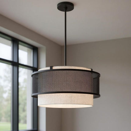 Bronze Four Light Metal Dimmable Chandelier With Shades