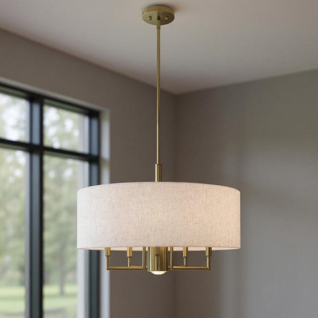 Six Light Dimmable Chandelier With Shades HomeRoots
