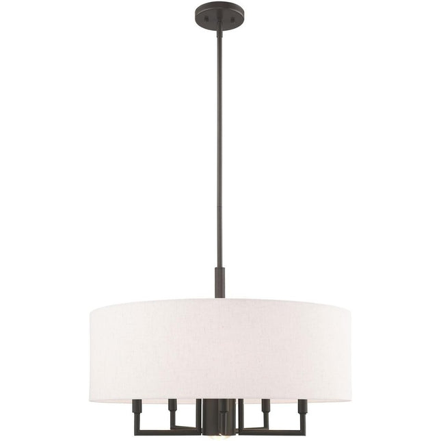 Bronze Six Light Metal Dimmable Chandelier With Shades HomeRoots