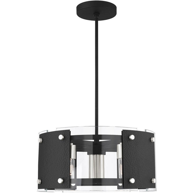Black Seven Light Metal Dimmable Chandelier With Shades HomeRoots