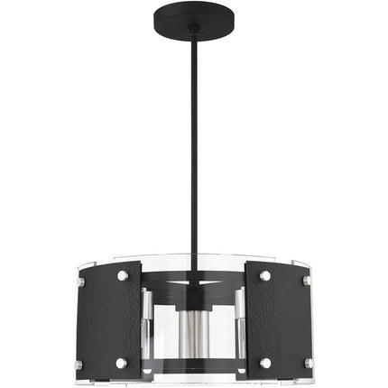 Black Seven Light Metal Dimmable Chandelier With Shades