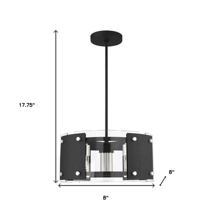 Black Seven Light Metal Dimmable Chandelier With Shades