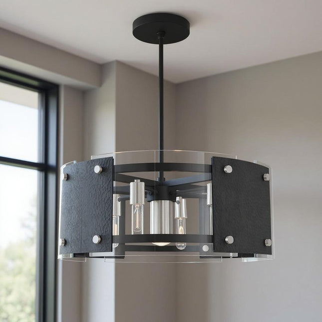 Seven Light Dimmable Chandelier With Shades HomeRoots