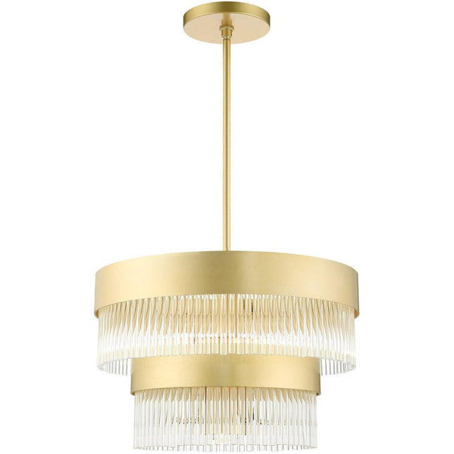 Five Light Dimmable Chandelier With Shades HomeRoots