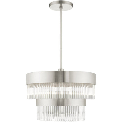 Five Light Dimmable Chandelier With Shades HomeRoots