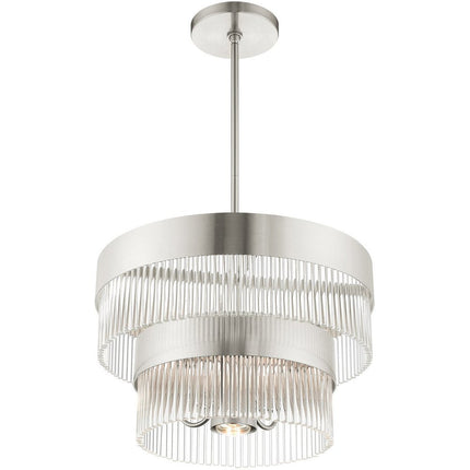 Five Light Dimmable Chandelier With Shades HomeRoots