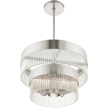 Five Light Dimmable Chandelier With Shades HomeRoots