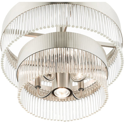 Five Light Dimmable Chandelier With Shades HomeRoots