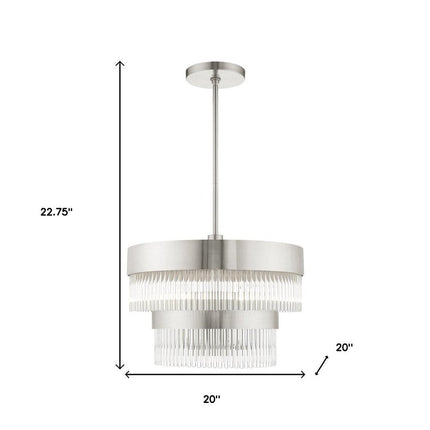 Five Light Dimmable Chandelier With Shades HomeRoots