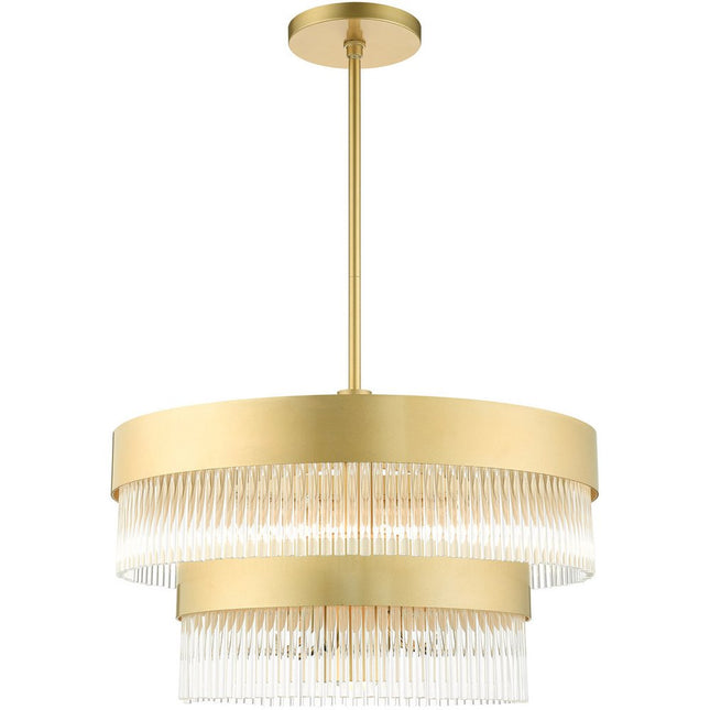 Seven Light Dimmable Chandelier With Shades HomeRoots