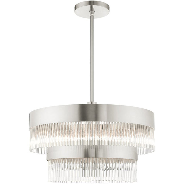 Seven Light Dimmable Chandelier With Shades HomeRoots