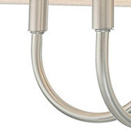 Nickel Six Light Metal Dimmable Chandelier With Shades