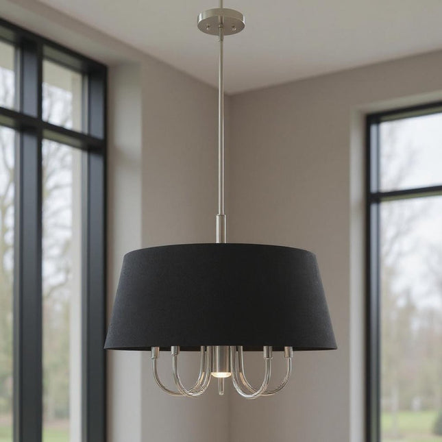 Six Light Dimmable Chandelier With Shades HomeRoots