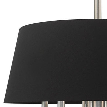 Nickel Six Light Metal Dimmable Chandelier With Shades